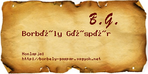 Borbély Gáspár névjegykártya