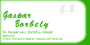 gaspar borbely business card