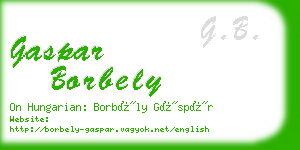 gaspar borbely business card